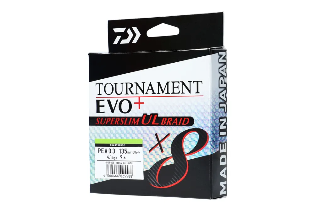 Tresse Daiwa Tournament X8 Braid Evo+ Superslim 0,05mm 6,4kg Très Haute Glisse