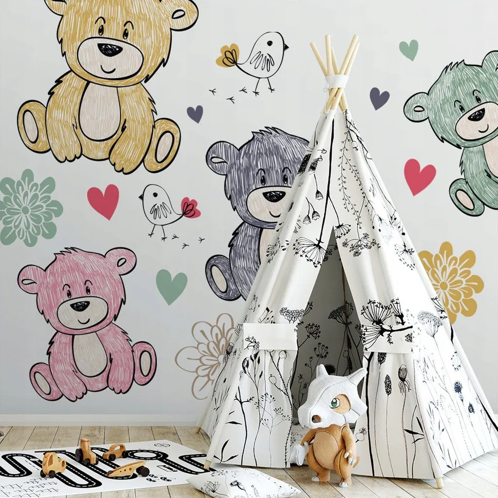 Vinyl Stickers Orsacchiotti 100x200cm - Alta Tenuta e Risoluzione