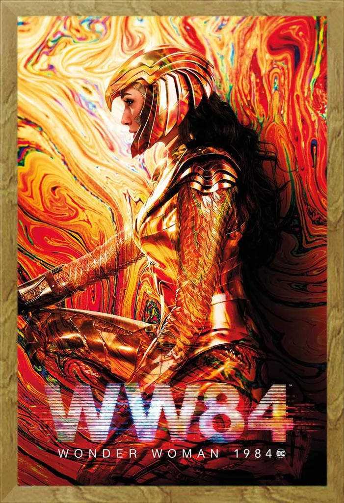 Maxi Poster Wonder Woman Incorniciato Shinsuke Rovere MDF Vetro