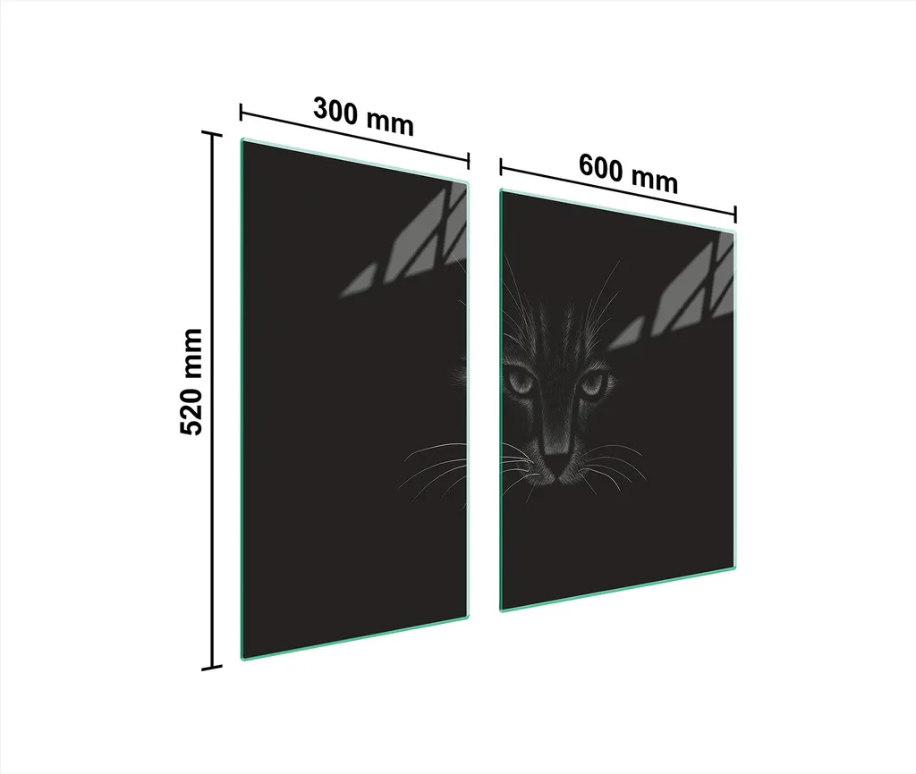 Tagliere Gigante in Vetro 90x52 Copri Fornelli Decorazione Gatto