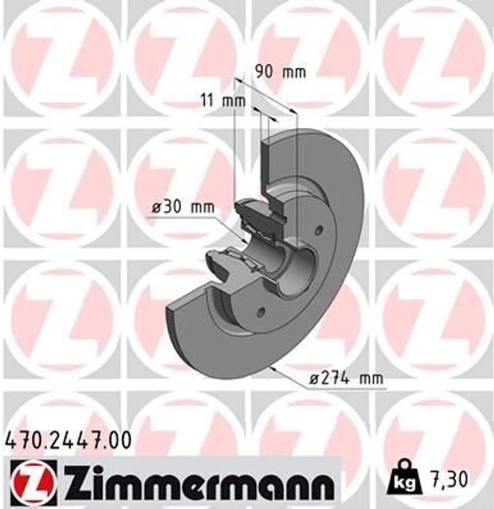 Disque de frein anti-vibration Zimmermann pour Renault Kangoo