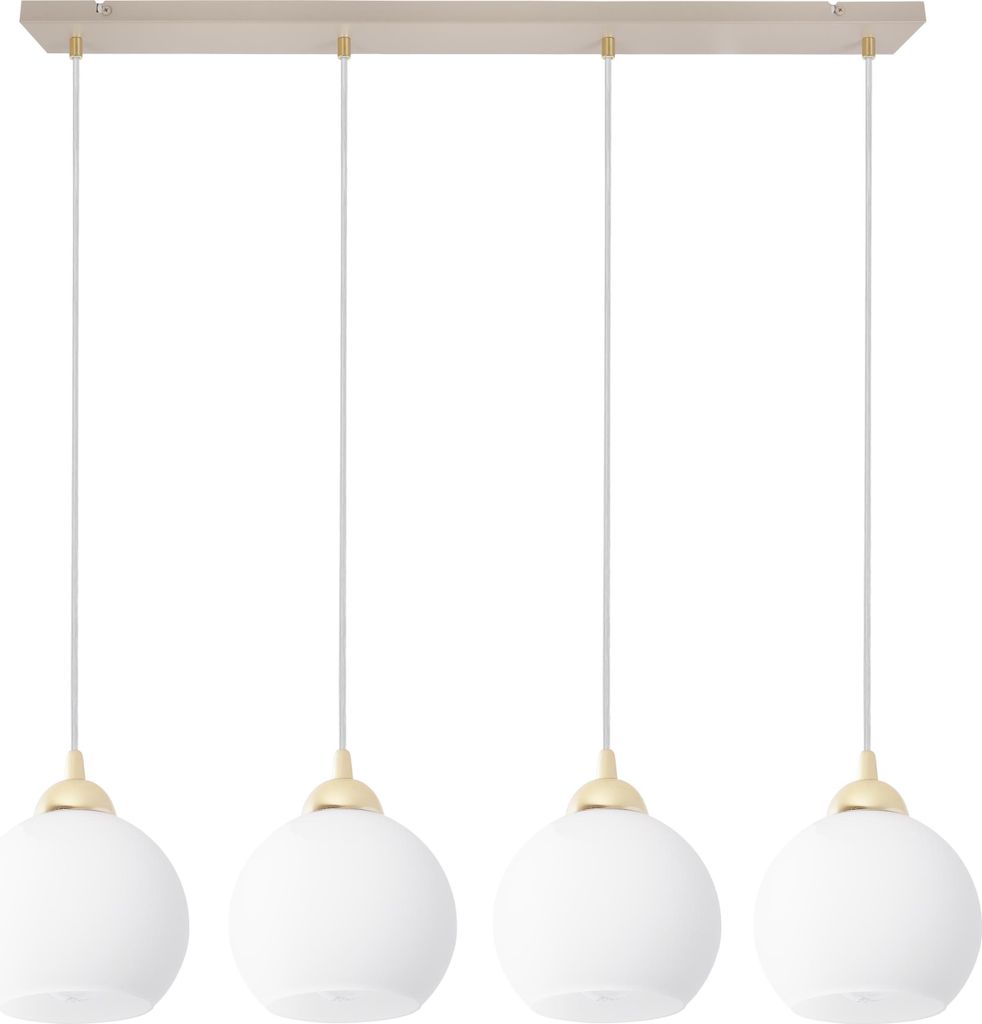 Eliza White Pendelleuchte Kaschmir Gold – 4 flammig E27