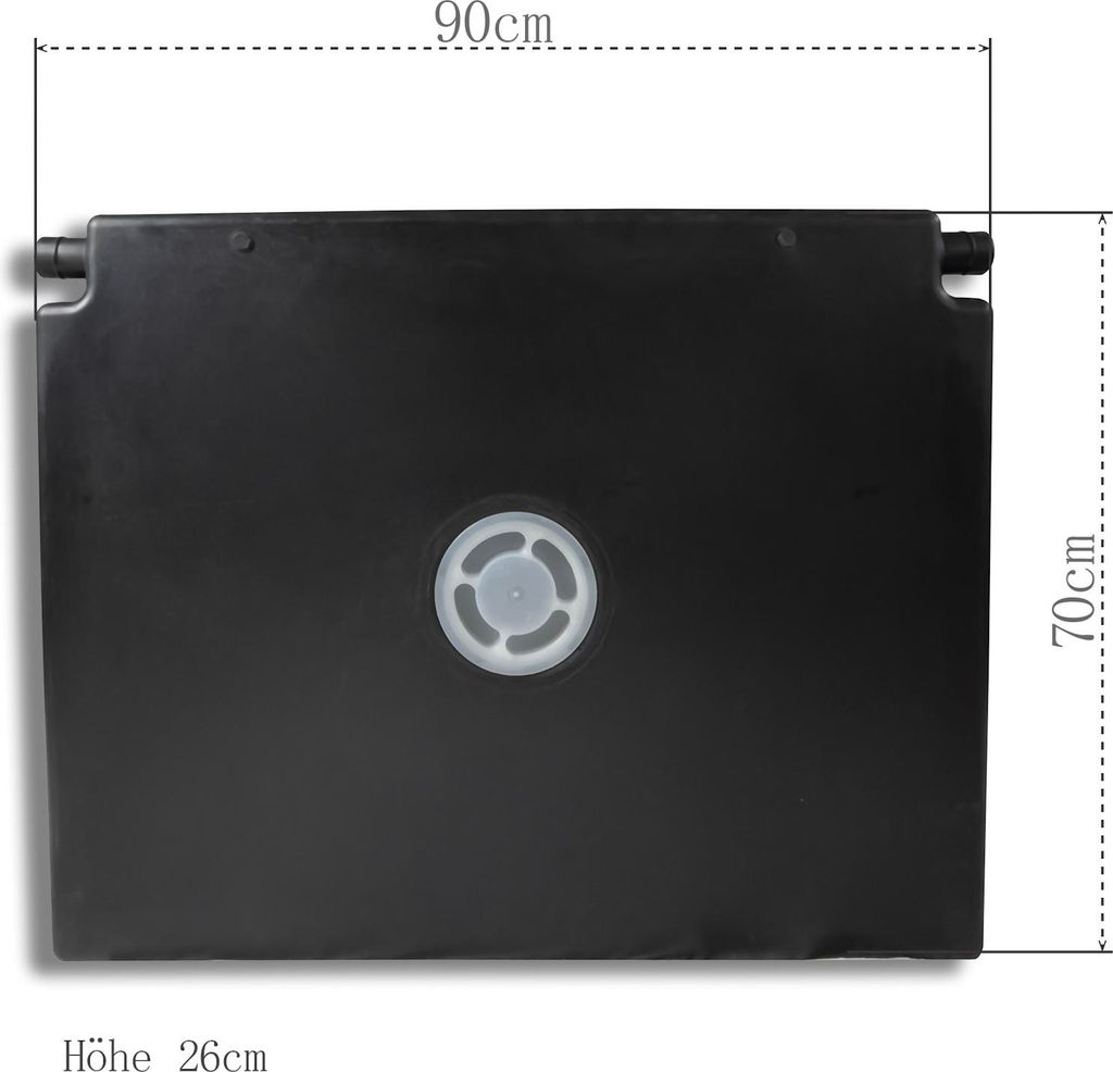 Abwassertank ca. 75 l inkl. Absperrschieber, Halterung und Rohre