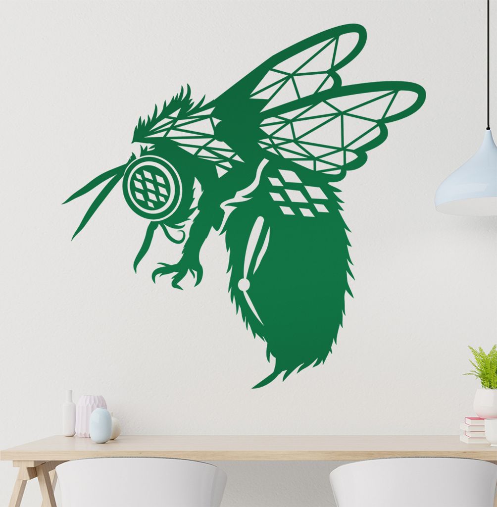 Biene Polygon Hummel Wandtattoo Wandaufkleber Wall Sticker - Dekoration, Küche, Wohnzimmer, Schlafzimmer, Badezimmer