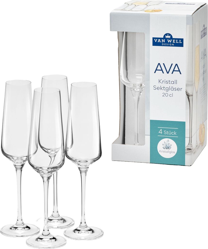 VAN WELL Sektglas "Ava" 4er Karton 802363 4009290183185 Produktbild 