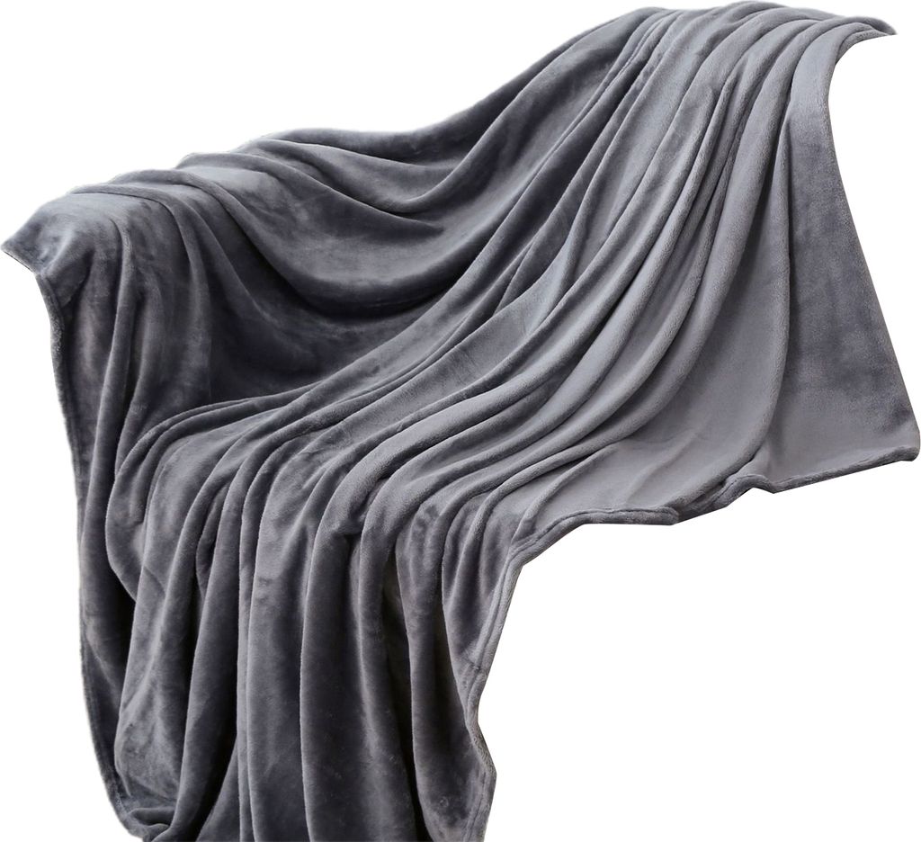 Korallenfleece-Decken superweiche zottelige universelle festkolorische Fleece-Decken für Sofa-Dunkelgrau ,Größen:70x100cm