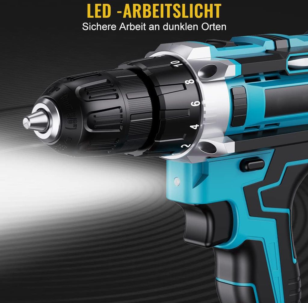 CONENTOOL 21V Akkuschrauber Set – 45 Nm Drehmomen Produktbild-Vorschau 3