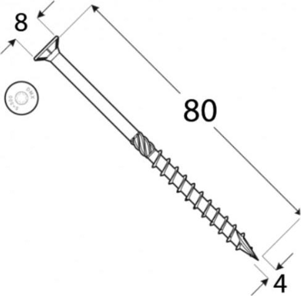100x skrutky do dreva skrutky do drevotriesky 4x80mm Obrázok produktu 