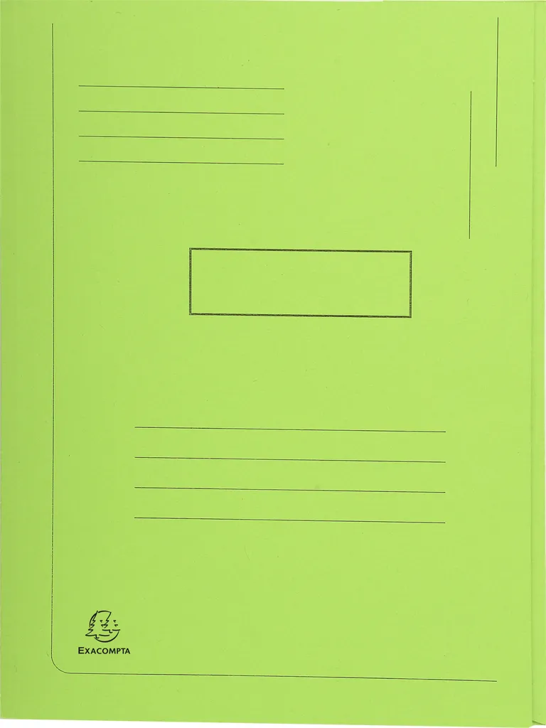 Chemise cartonnée à rabats 24x32cm pour dossiers A4 Vert vif x50