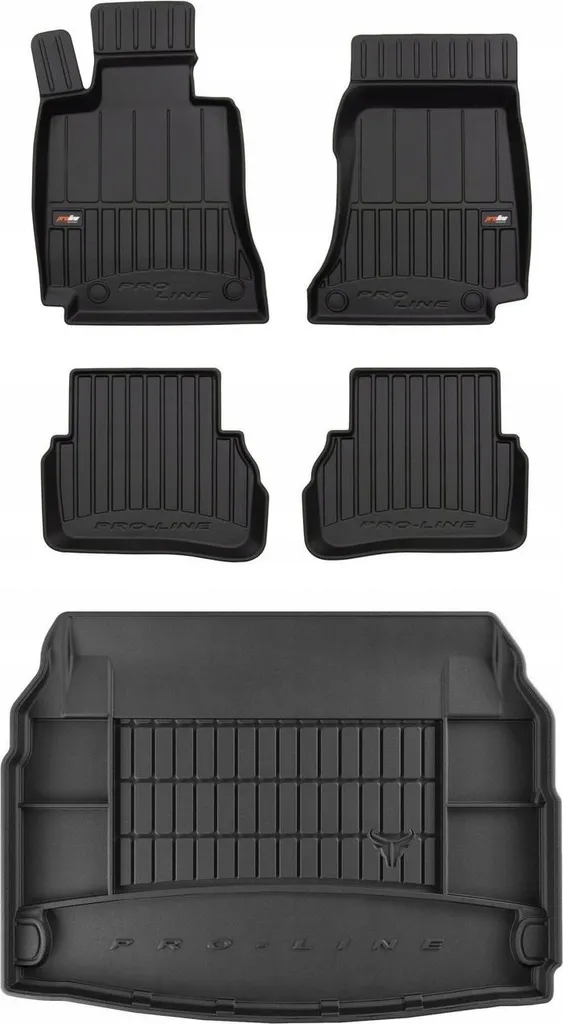 Set Tappeti 3D in Gomma per Mercedes C W205 2014-2021 | Vaschetta TPE