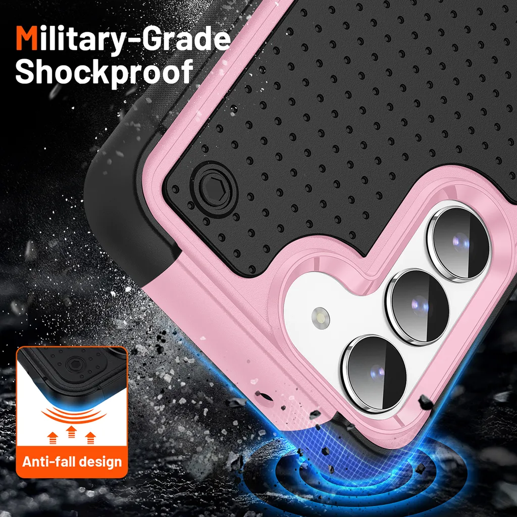Custodia Samsung S23+ Rosa Nero Antiurto 2in1 Grado Militare - 7