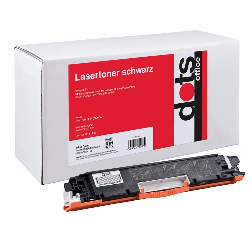 Cartouche de Toner Noir Dots 1226 pour Imprimantes HP Laserjet 126A BK