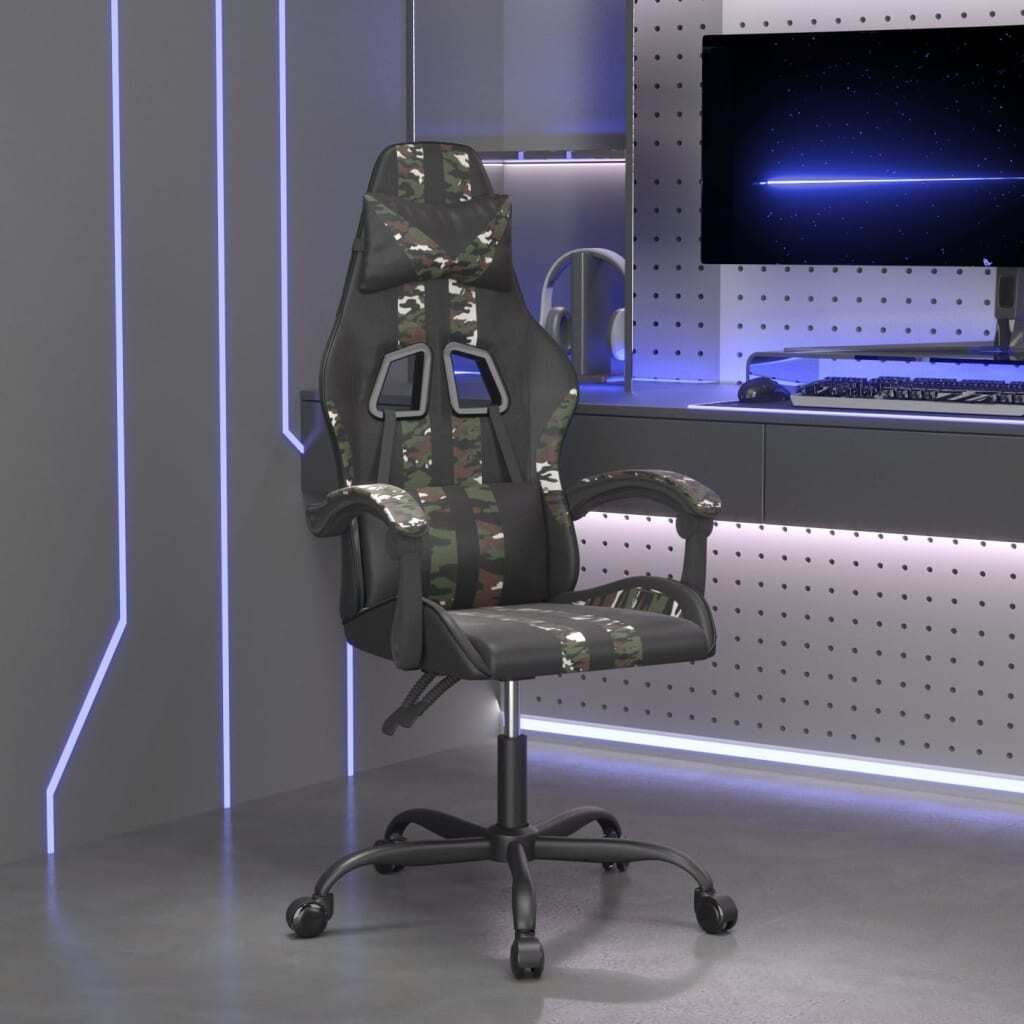 Best Möbel Gaming-Stuhl Drehbar Schwarz und Tarnfarben Kunstleder - Gaming Stühle 1parcel CHY14229