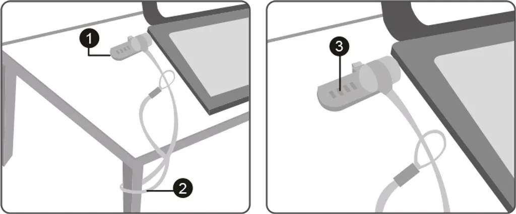 Verrou de sécurité pour PC portable type Noble Wedge avec câble en acier - 2