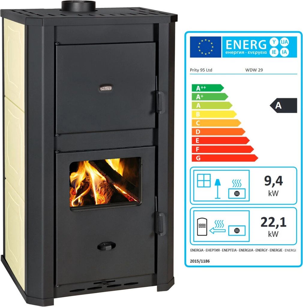 Holzofen PRITY WD W29 D mit Wasserwärmetauscher Produktbild 