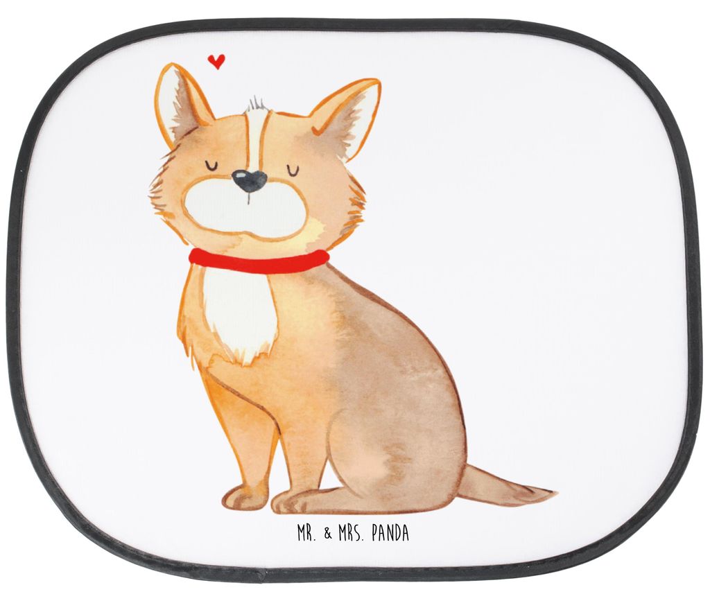 Mr. & Mrs. Panda Sonnenschutz für Auto Hund Glück - Weiß - Geschenk, Sprüche, autofenster, Sonnenblende, Corgie, Spruch, Herz, blendschutz, Liebe