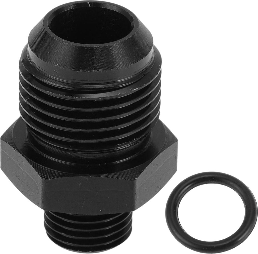 Männlicher Reduzierer-Schlauchanschlussadapter ORB6-10AN Kraftstoffleitungskonnektor Aluminium mit O-Ring Schwarz