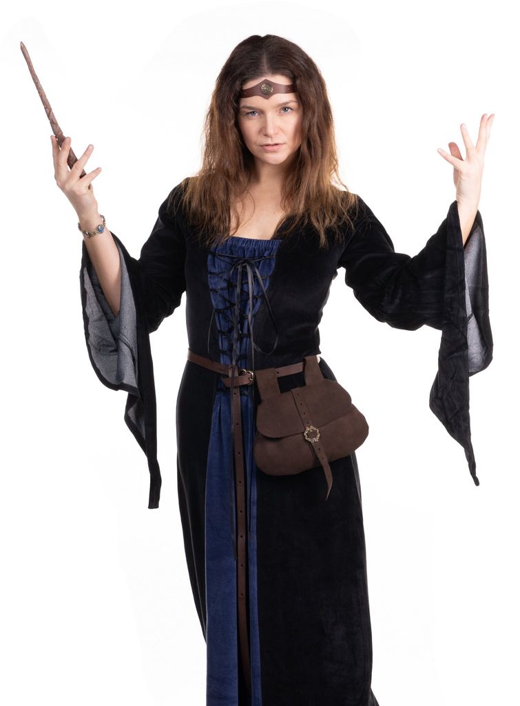 Schwarz-blaues Hexenkleid Größe: XS