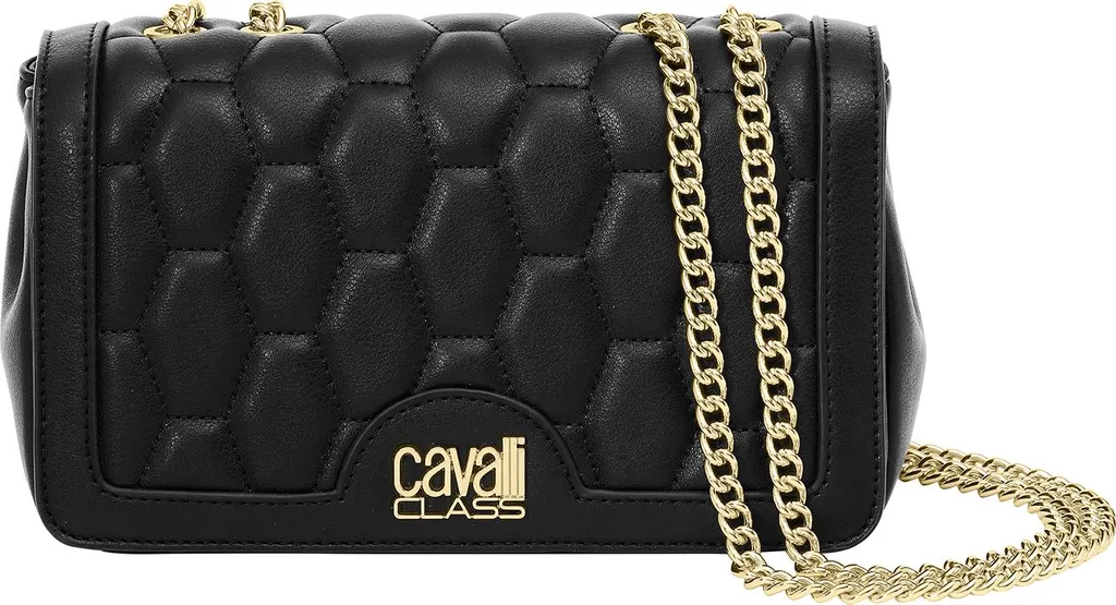 Sac à main bandoulière femme Cavalli Class en cuir synthétique noir chic