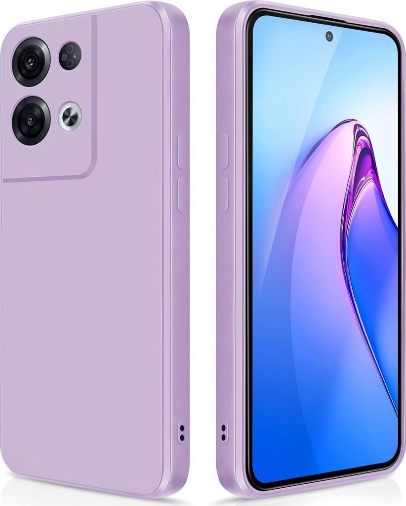 Silikon Hülle für OPPO Reno8 Pro Flüssigsilikon Dünn Gel Gummi Matt Kratzfeste Schutzhülle Lila