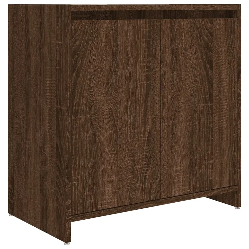vidaXL Armadietto da bagno in rovere marrone 60x33x61 cm Materiale a base di legno