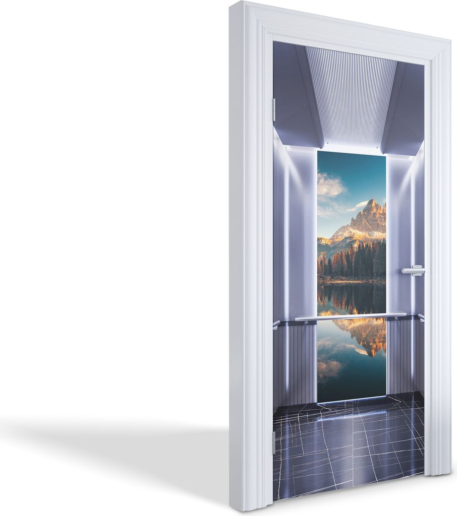 Wandtattoos Türen Selbstklebende Wandsticker Türtapeten - Berglandschaft im Aufzug - 95 x 205 cm