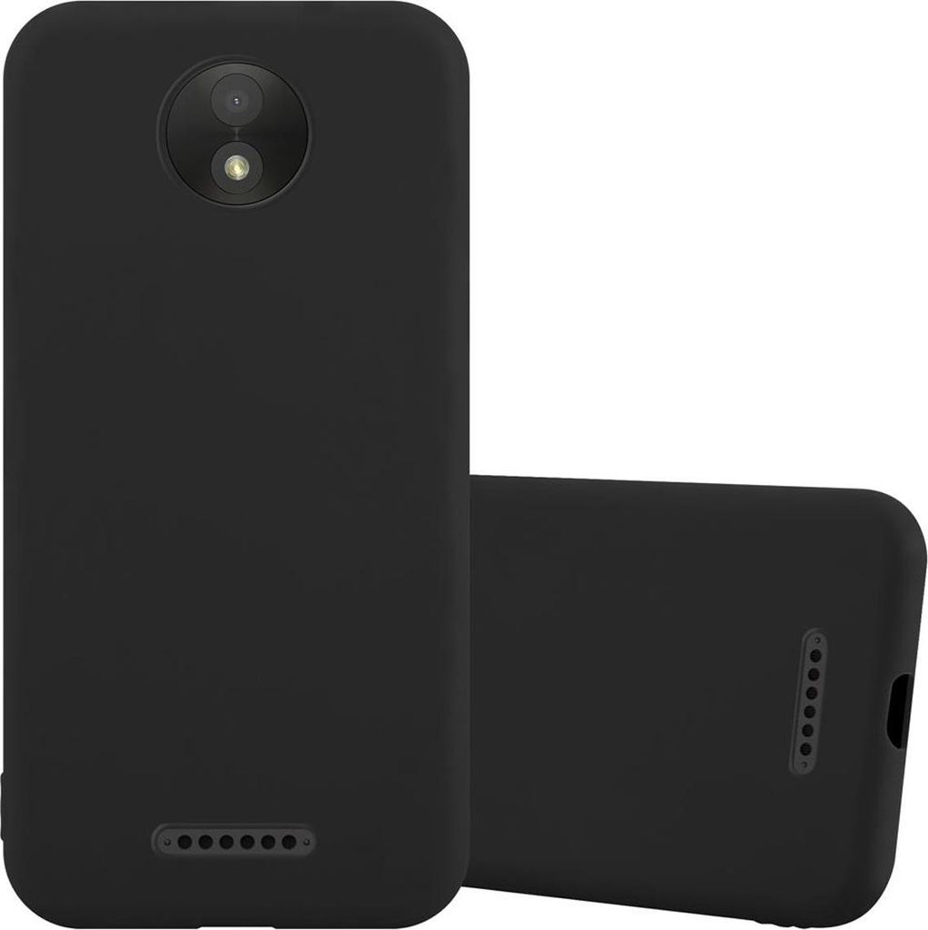 Cadorabo Hülle für Motorola MOTO C Schutzhülle in Schwarz Handyhülle TPU Silikon Etui Case Cover