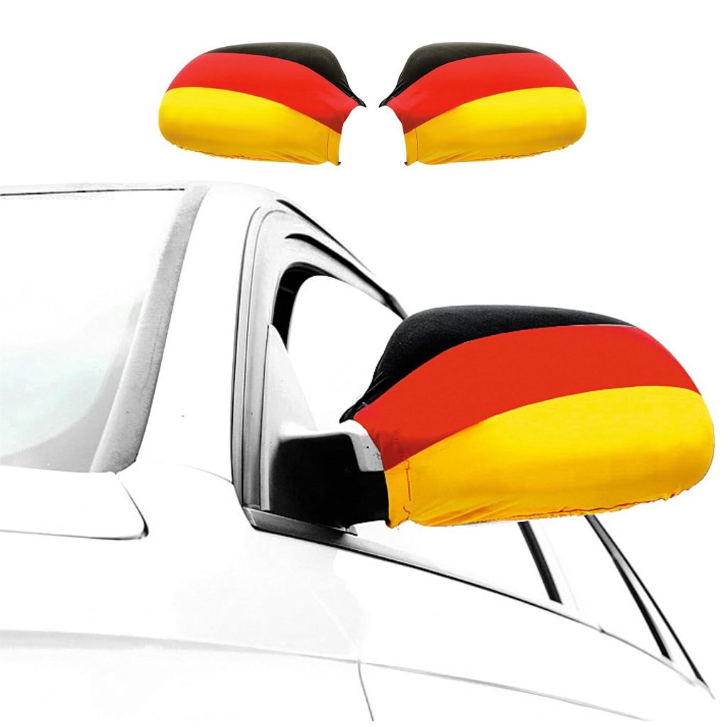 2er Spiegelüberzieher WM 2026 Fahne für Außenspiegel - Überzieher/Fahne für Auto Deutschland Fanartikel für Fußball - Autospiegelfahnen