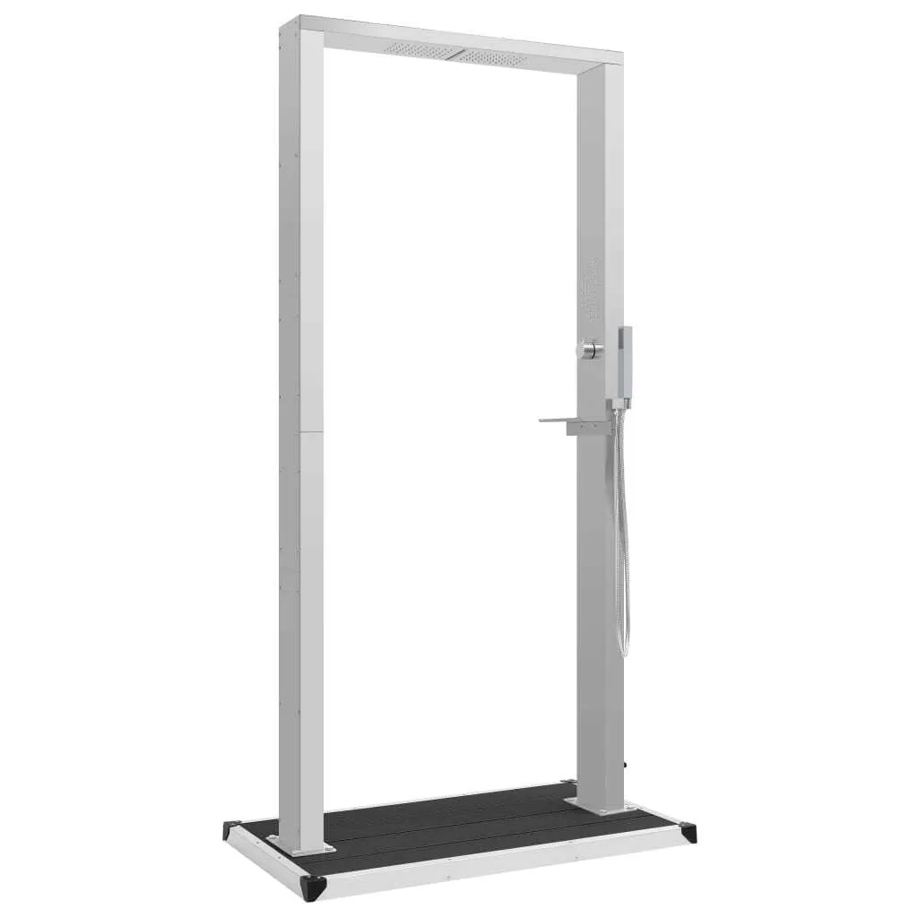Douche de jardin en inox avec receveur composite抗腐蚀 WPC gris