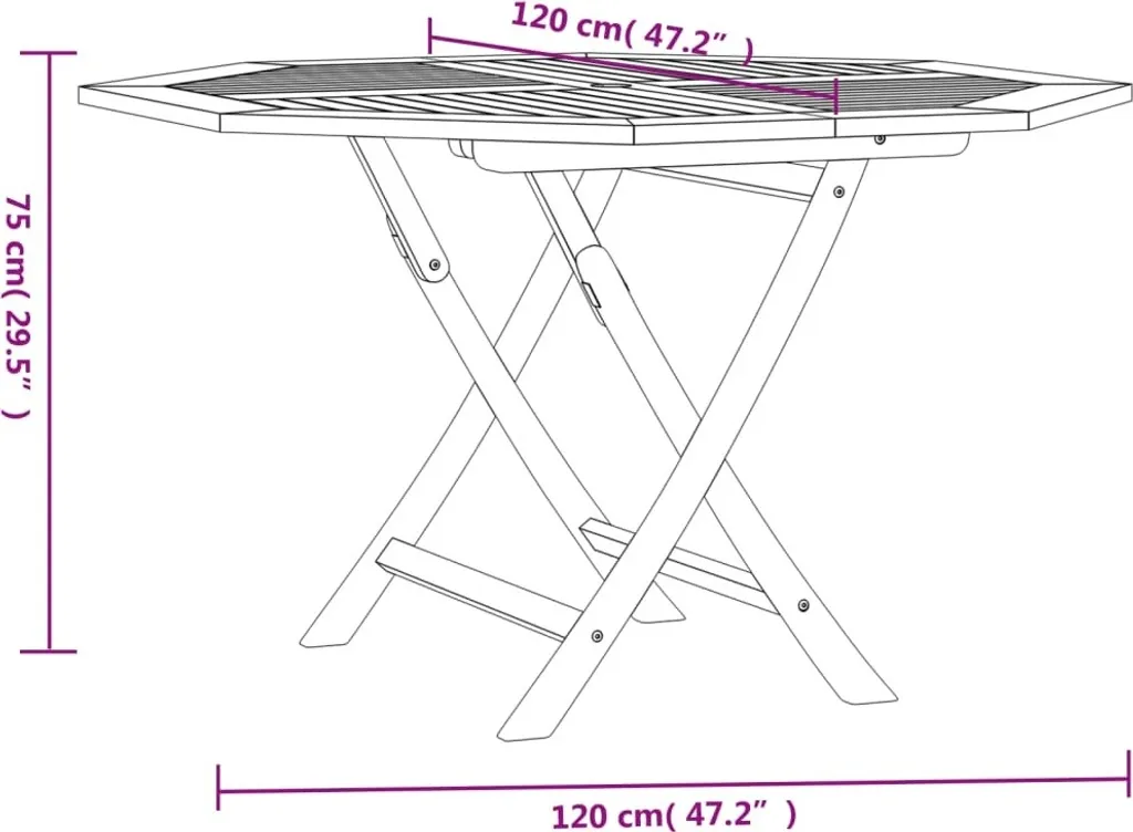 Table de jardin pliable en teck : solution gain de place et durable - 9