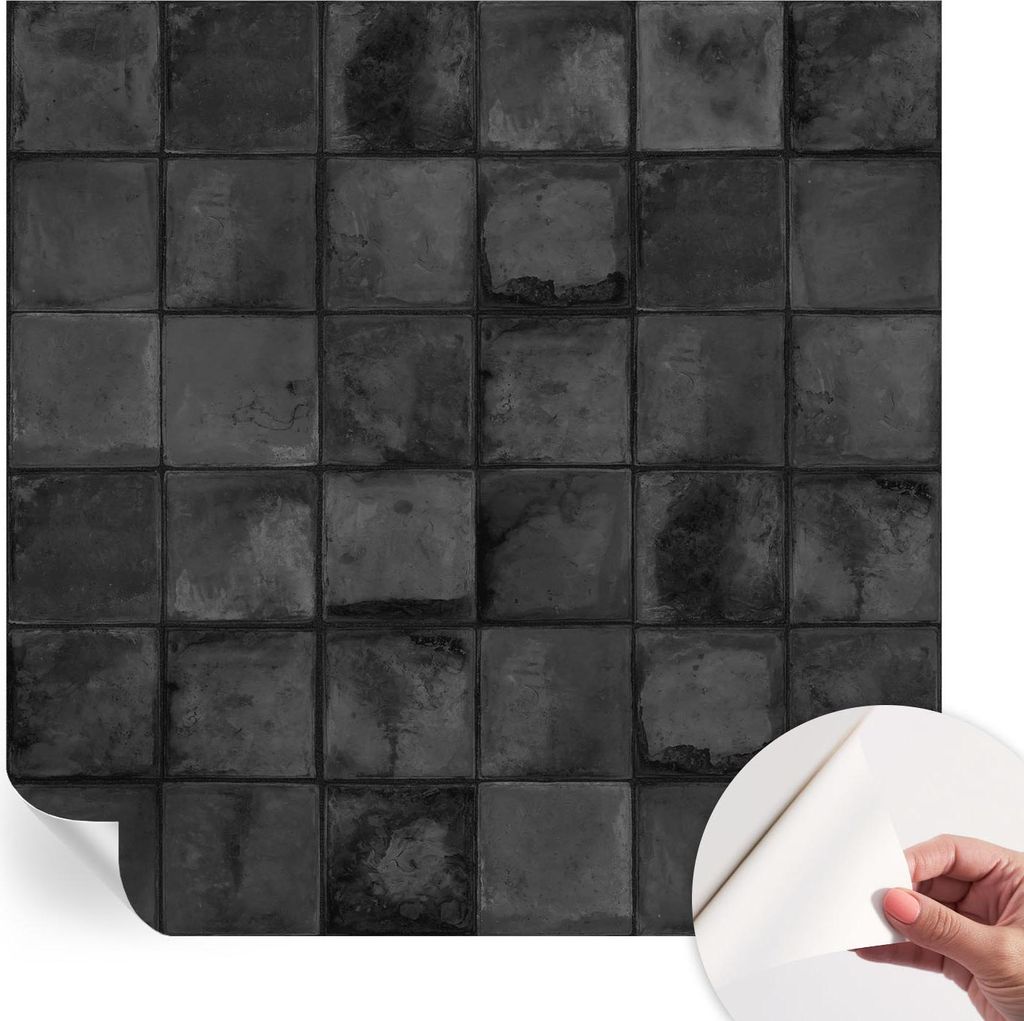 Selbstklebende Wandtapete - Dekorative Tapete für Wohnzimmer - Klebefolie für Wandbilder - Tapetenfolie für Wanddekoration - 250x250 cm - Graue ...