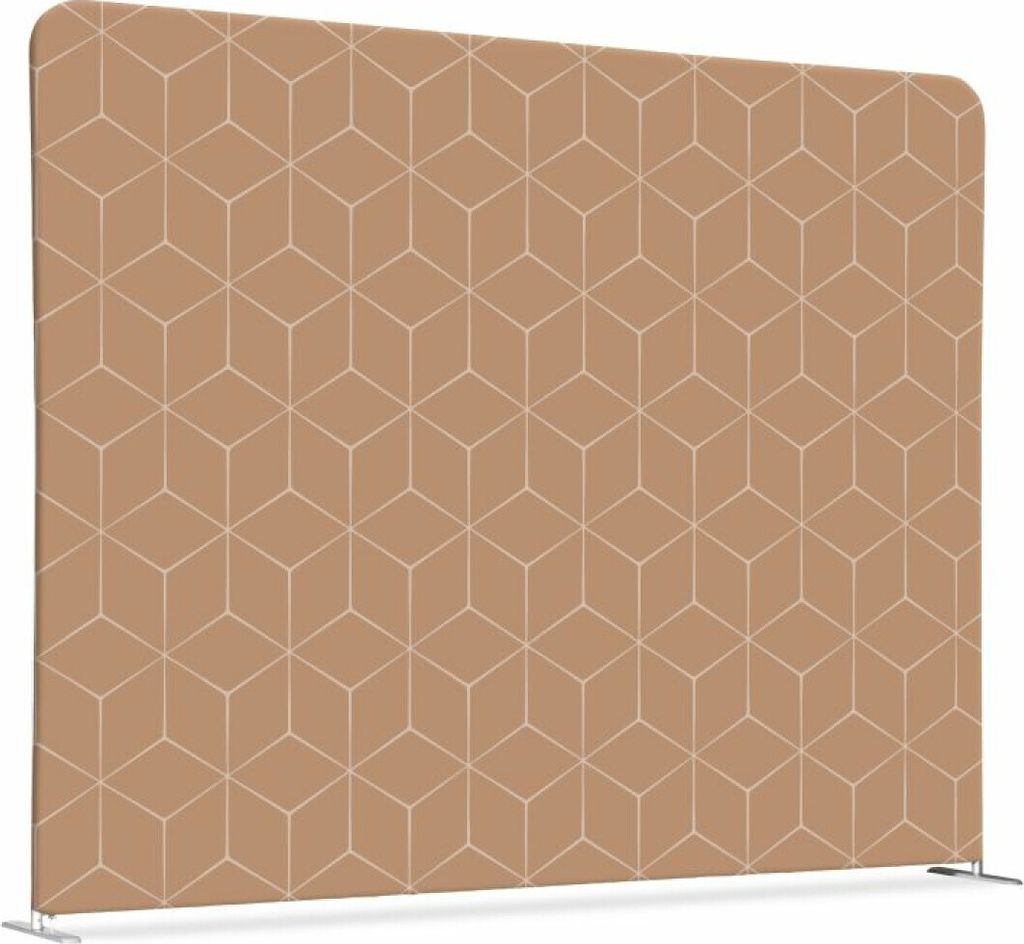 Showdown Textil Raumteiler Basic - 150-150 Doppel Hexagon - Beige - Silberner Rahmen