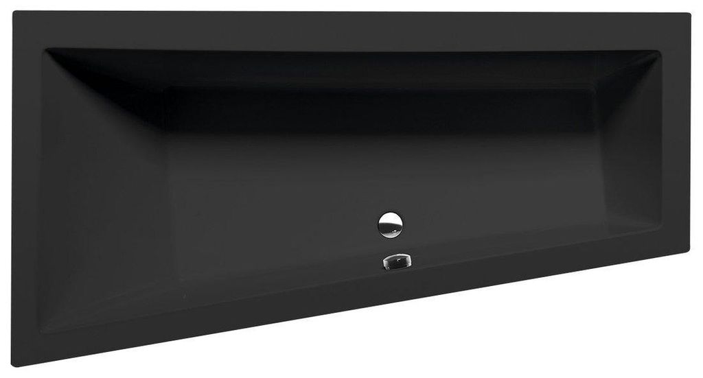 Raumspar Badewanne ANDRA, 180x90x45cm, links, schwarz matt Produktbild 
