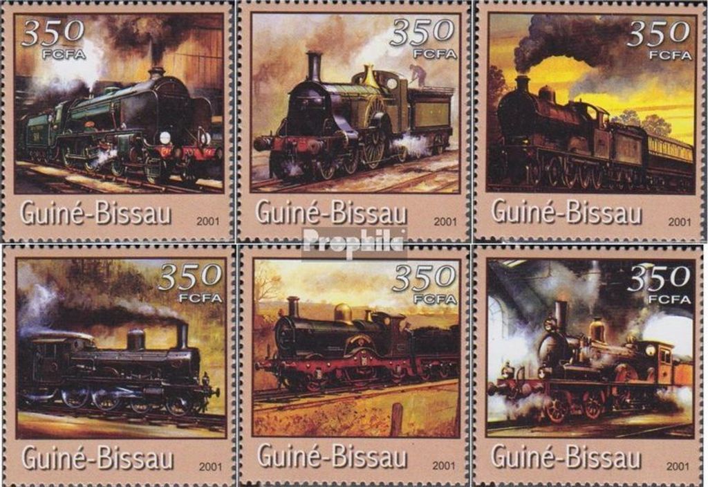 Briefmarken Guinea-Bissau 2001 Mi 1725-1730 postfrisch Transport- und Verkehrsmittel