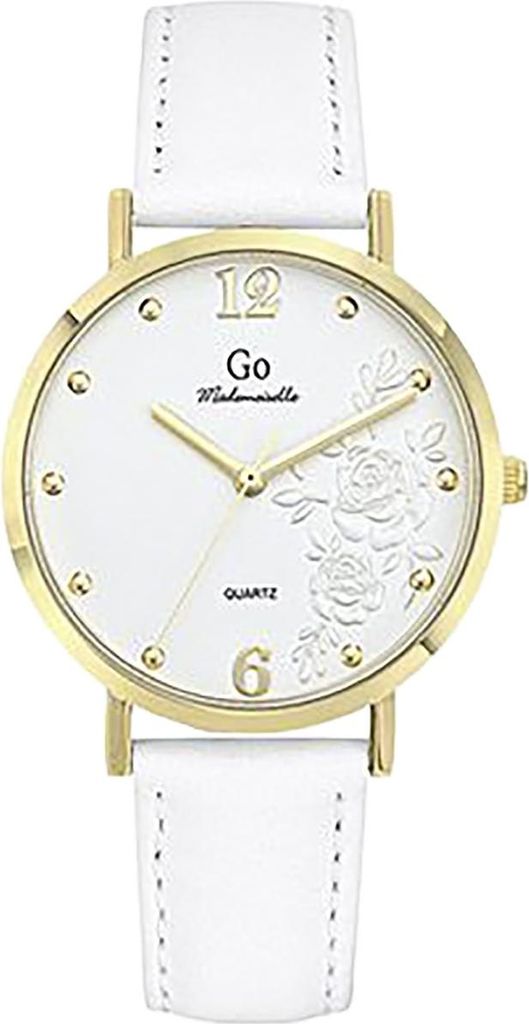 Girl Only Damen Quarz Uhr Weiß Lederarmband Mademoiselle Blumenmuster UGO699600