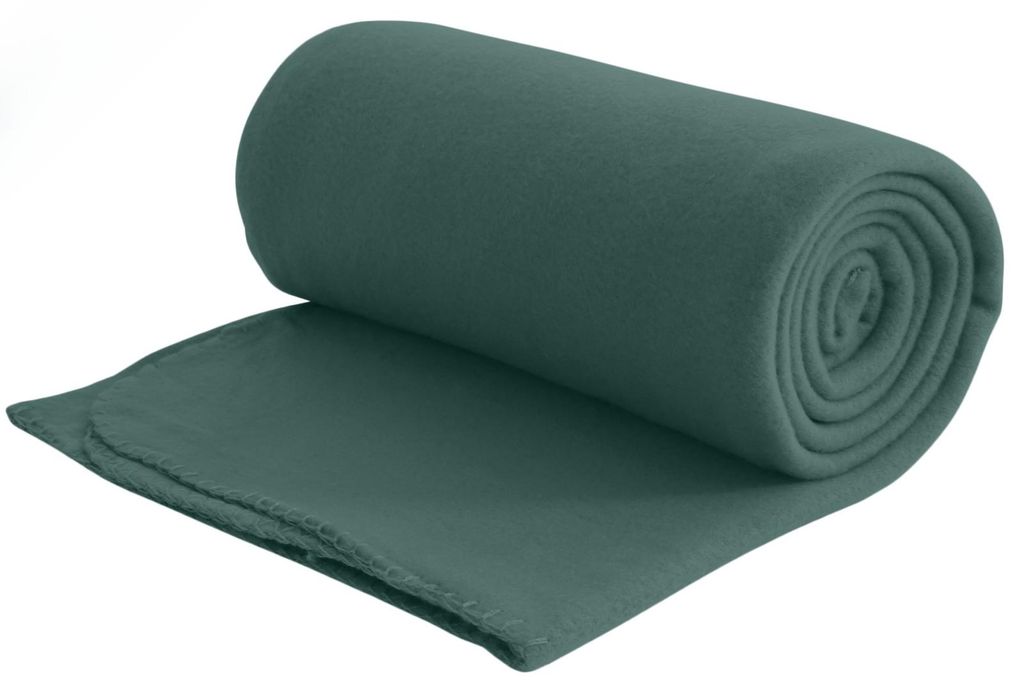 Fleecedecke dunkelgrün aus 100% recyceltem Material + Produktbild 