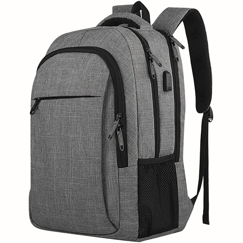 STILVORA Rucksack Reisetaschen mit USB Anschluss,Wanderrucksack Sporttasche mit Verstellbare Schultergurte,Oxford-Stoff,Grau