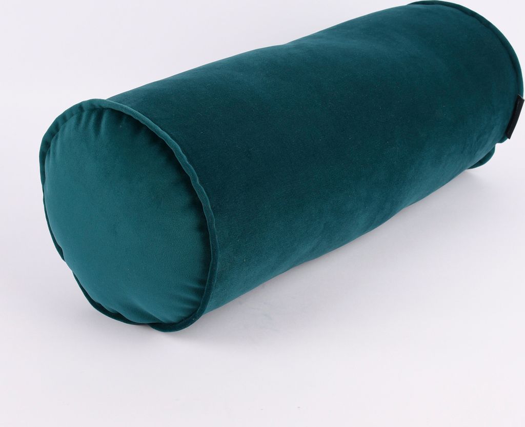 Nackenrolle Samt mit Keder und Reißverschluss petrol 20x55cm