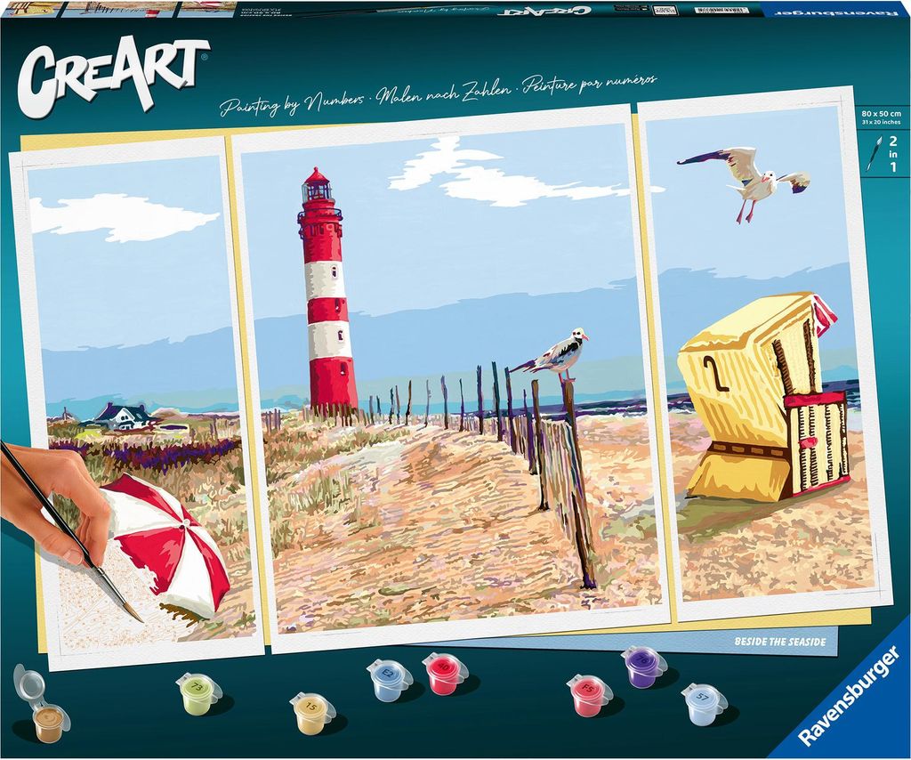 Ravensburger CreArt - Malen nach Zahlen 20277 - Beside the Seaside - ab 14 Jahren