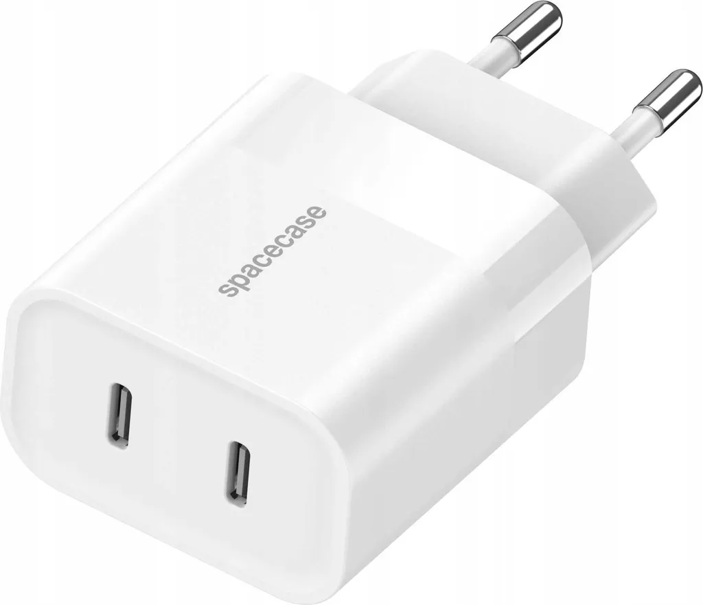 Double Chargeur USB-C 20W SPACECASE pour iPhone et Android Blanc SC011W - 7