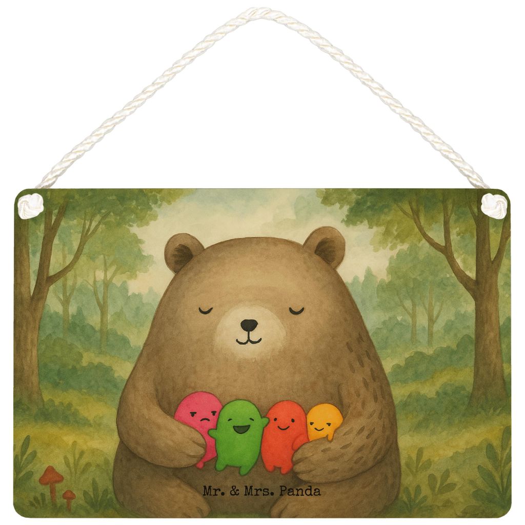 Mr. & Mrs. Panda Schild Bär Gefühl Design DIN A6 - Weiß - Geschenk, kleine aufmerksamkeit, Verrückt, Durchgedreht, wandtafel, Teddy, wandhänge...