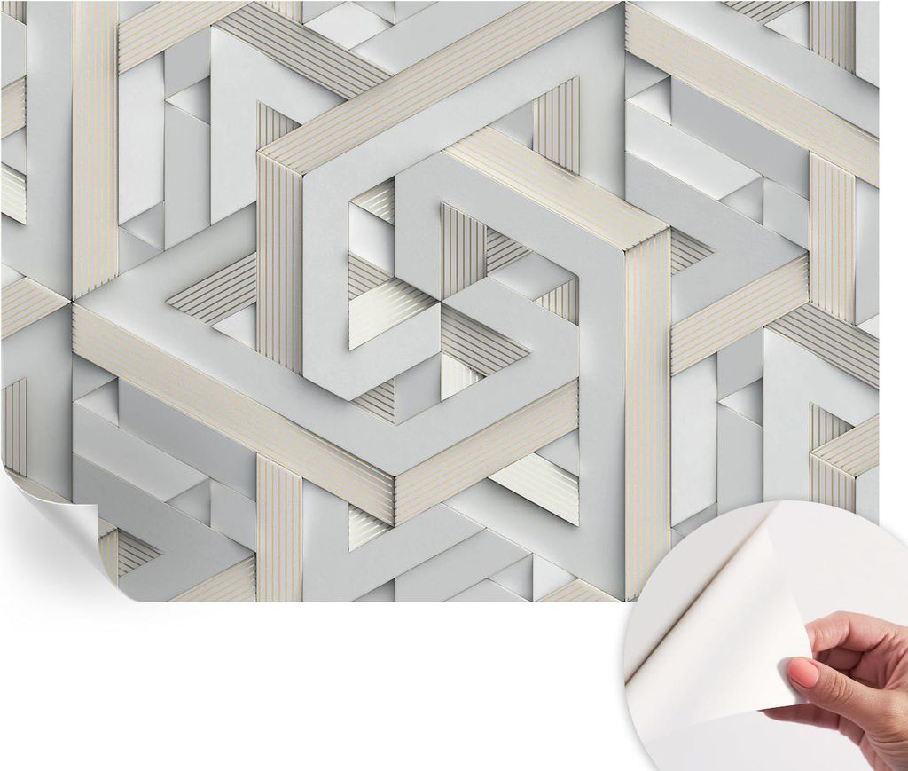 Selbstklebende Wandtapete - Dekorative Tapete für Wohnzimmer - Klebefolie für Wandbilder - Tapetenfolie für Wanddekoration - 152x104 cm - Trugbi...