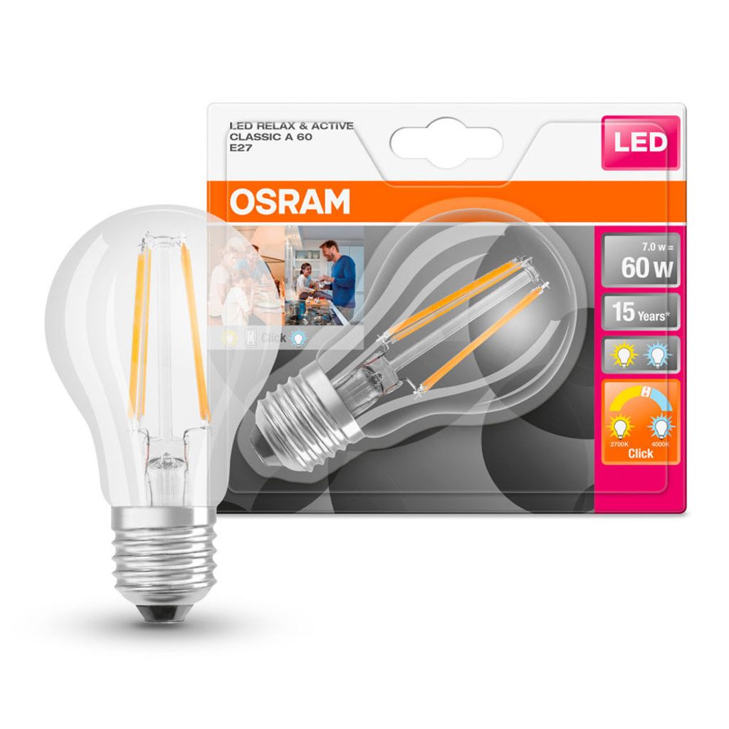 Osram LED Filament Leuchtmittel Birnenform A60 7W = 60W E27 Produktbild 