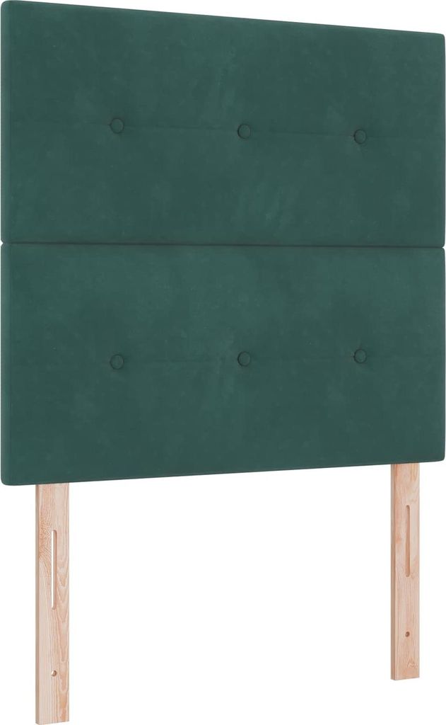 vidaXL LED Kopfteil mit LED-Lichtleisten Grün 80 cm Samt