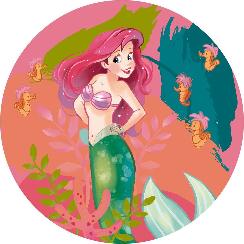 Disney selbstklebende runde Tapete Arielle die Meerjungfrau Multicolor - 612016 - Ø 128 cm