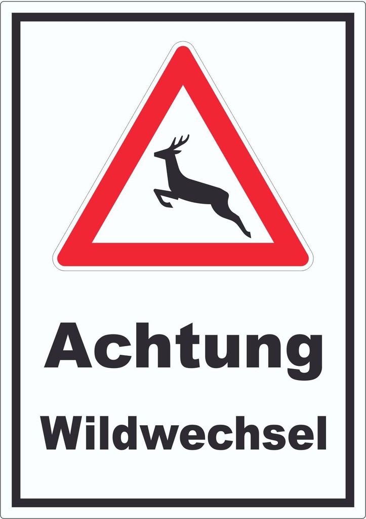 Aufkleber Achtung Wildwechsel A3 (297x420mm)