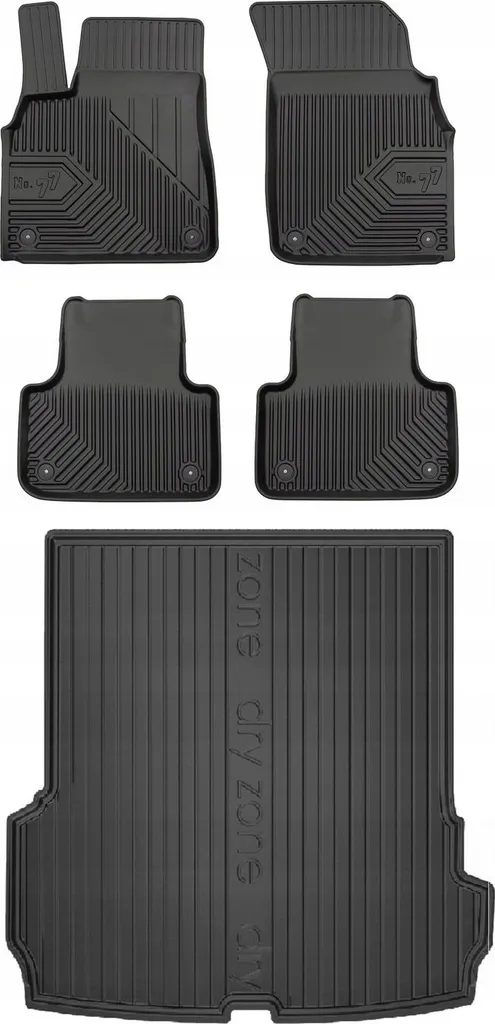 SET 77 Tappetini in gomma e tappetini AUDI Q7 2 dal 2015-