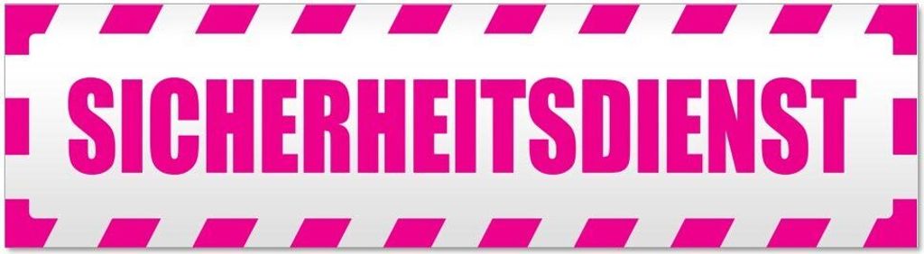 Kiwistar - Autoaufkleber - Pink - 45 x 12 cm - Sicherheitsdienst gestreift - Hinweis Aufkleber Sticker für Auto, Kfz, Fahrrad, PKW, LKW