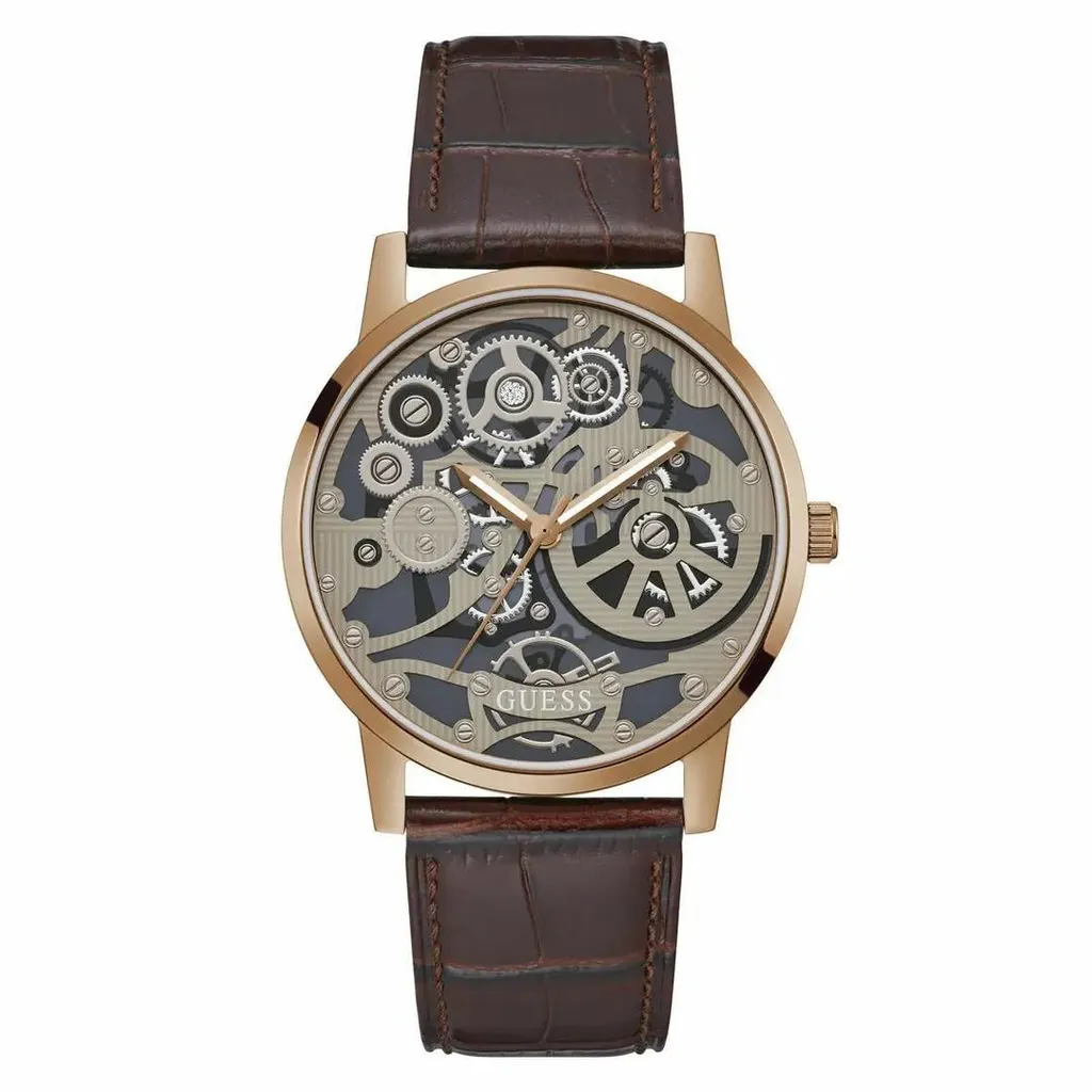 Montre Quartz Guess GW0570G2 avec Boîtier 42 mm et Cuir Marron Noble