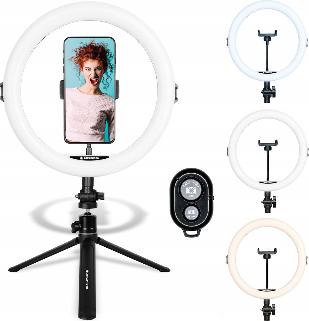AGFAPHOTO Statyw stołowy + pierścień LED Agfaphoto ARL11 Zdjęcie produktu 